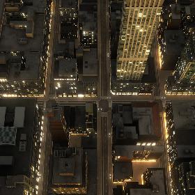 Manhattan District 01 Night Low Poly